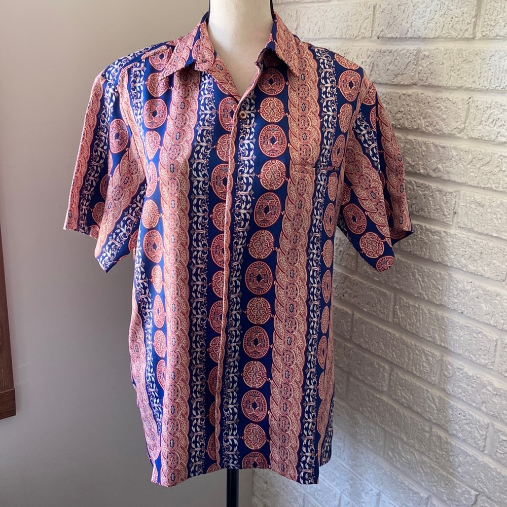 Vintage Medallion print button down shirt